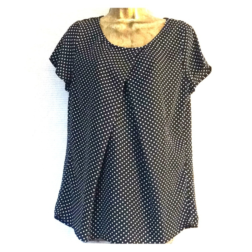 🐞 Womens Polka Dot Black and White Blouse